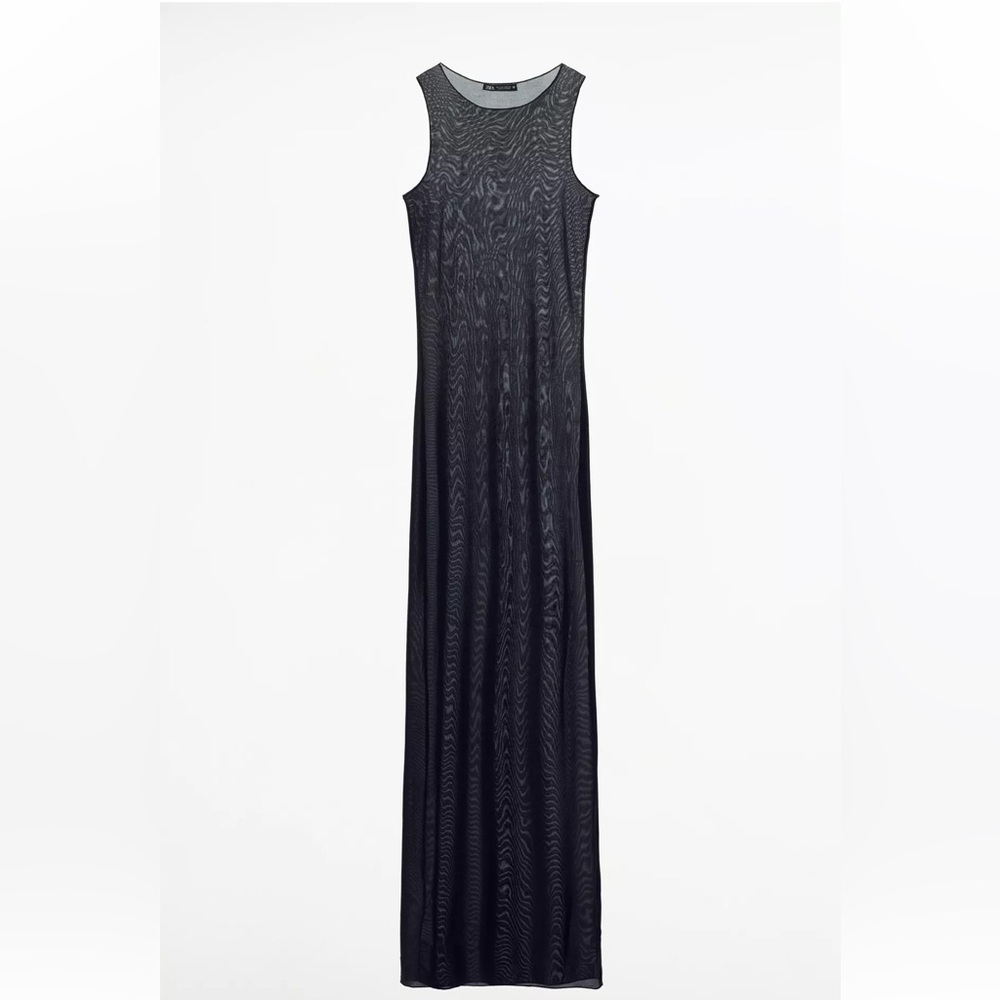 Zara Long Semi-Sheer Dress